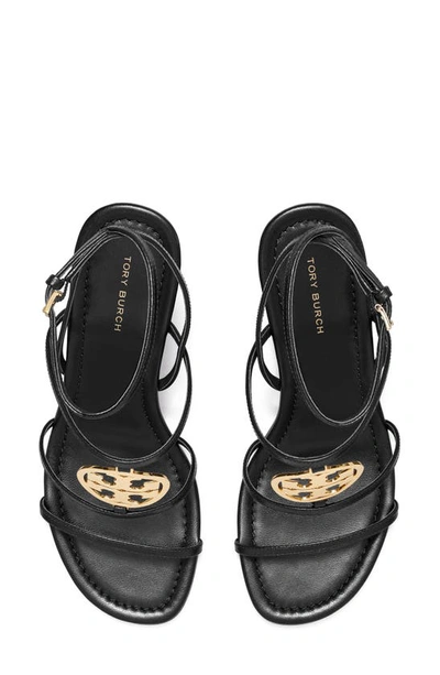 Shop Tory Burch Capri Miller Wedge Sandal In Perfect Black / Gold