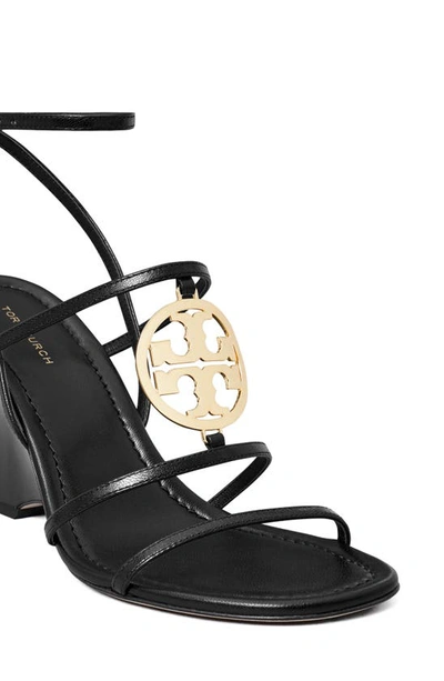 Shop Tory Burch Capri Miller Wedge Sandal In Perfect Black / Gold