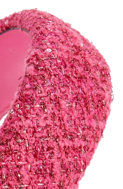 Shop Valentino Garavani Bombato Sequin Metallic Tweed Headband In Pink