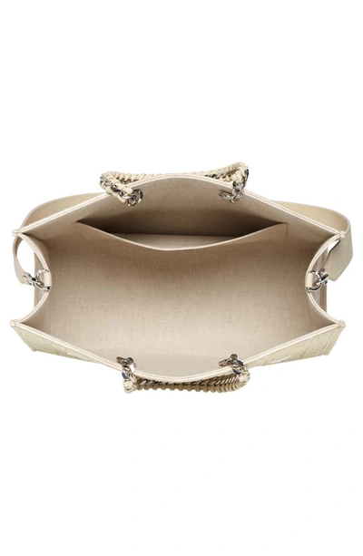 Givenchy Medium G-tote Shopping Bag In 4g Canvas With Chain In Dusty Gold