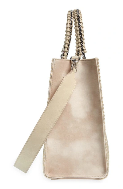 Givenchy Medium G-tote Shopping Bag In 4g Canvas With Chain In Dusty Gold