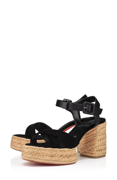 Christian Louboutin Calakala Suede Espadrille Sandals 70 In Black
