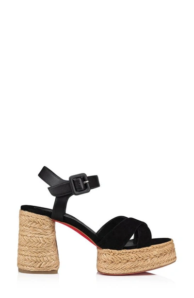 Christian Louboutin Calakala Suede Espadrille Sandals 70 In Black