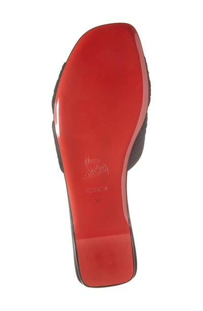 Christian Louboutin Nicol Is Back Satin Crepe Slides In Black