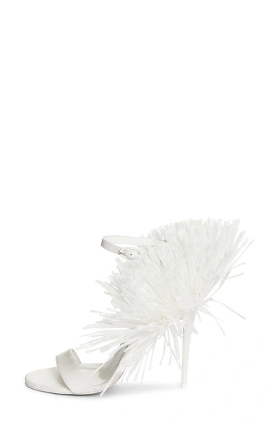 Shop Christian Louboutin Loubigirl Raffia Fringe Sandal In White