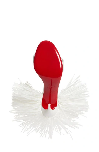 Shop Christian Louboutin Loubigirl Raffia Fringe Sandal In White