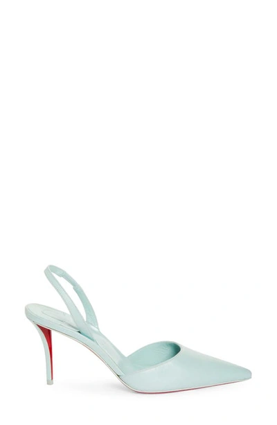 Shop Christian Louboutin Apostropha Pointed Toe Slingback Pump In Iceberg