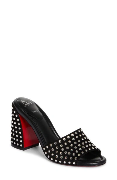 Shop Christian Louboutin Jane Crystal Embellished Slide Sandal In Black