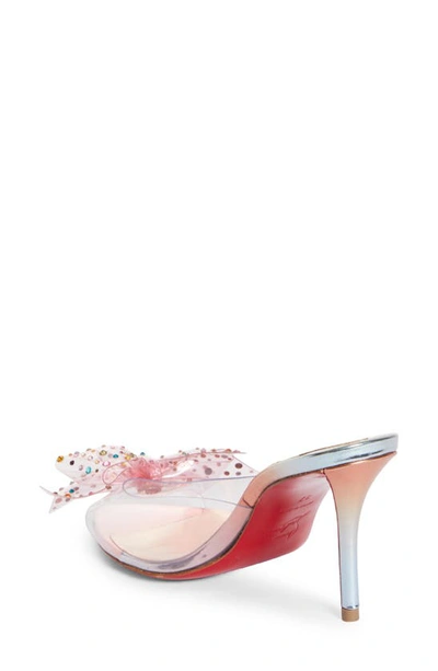 Shop Christian Louboutin Crystal Embellished Pointed Toe Slide Sandal In Multi Pvc