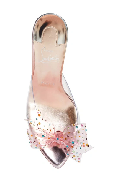 Shop Christian Louboutin Crystal Embellished Pointed Toe Slide Sandal In Multi Pvc