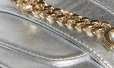 Shop Christian Louboutin Miss Mj Metallic Slide Sandal In Silver