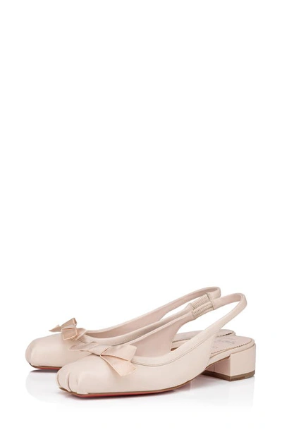 Shop Christian Louboutin Mamaflirt Slingback Pump In Leche