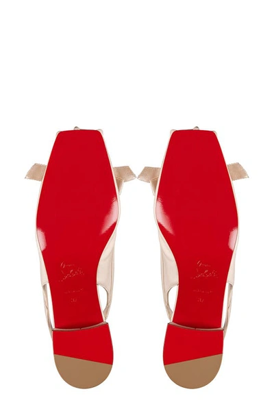 Christian Louboutin Mamaflirt 30mm Leather Slingback Ballet Flats In Leche