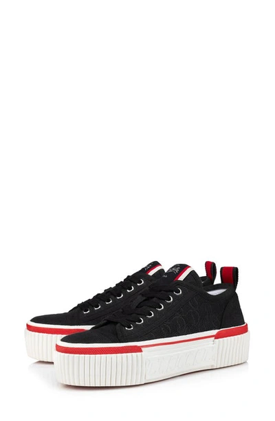Shop Christian Louboutin Super Pedro Platform Sneaker In Black