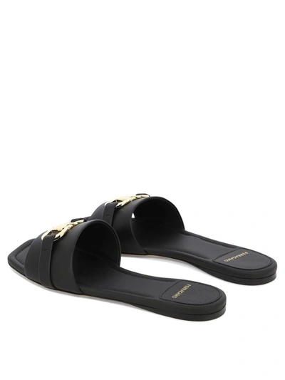 Shop Ferragamo "gancini" Sandals In Black