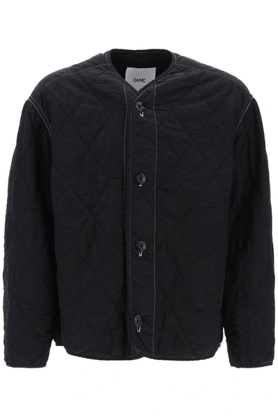 Shop Oamc Combat Liner Quilted Jacket In Black