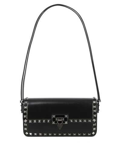 Shop Valentino Garavani "rockstud23 East-west" Shoulder Bag In Black