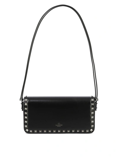 Shop Valentino Garavani "rockstud23 East-west" Shoulder Bag In Black