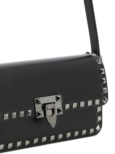 Shop Valentino Garavani "rockstud23 East-west" Shoulder Bag In Black