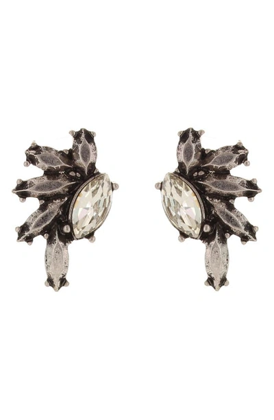 Shop Olivia Welles Regina Collage Earrings In Silver Gray