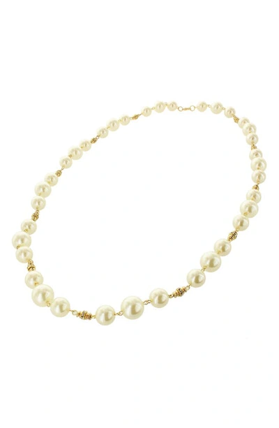 Shop Olivia Welles Beaded Beauty Imitation Pearl Necklace In White