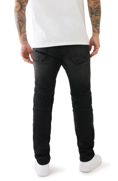 Shop True Religion Brand Jeans Rocco Moto Skinny Jeans In Washed Black Anew Wash