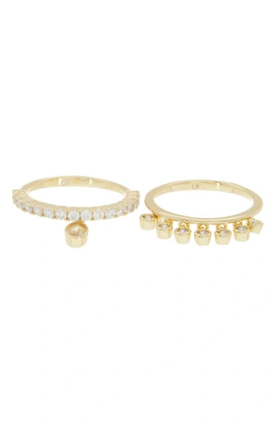 Shop Covet Shaker Cz Stacking Tennis Ring Set In Clear