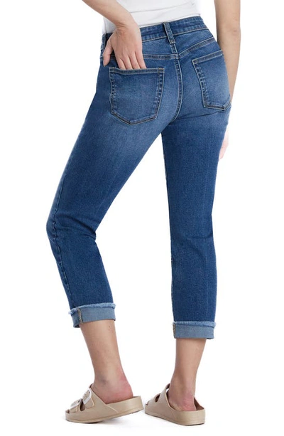 Hint Of Blu Brilliant High Waist Ankle Skinny Jeans In Smart Blue