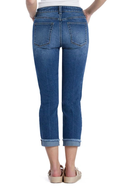 Hint Of Blu Brilliant High Waist Ankle Skinny Jeans In Smart Blue