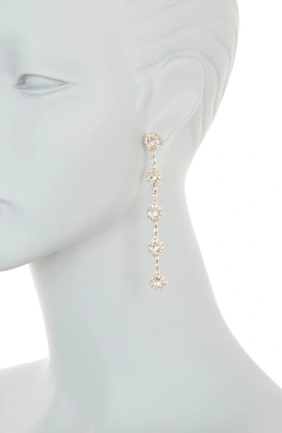 Shop Tasha Crystal Halo Linear Drop Earrings In Gold