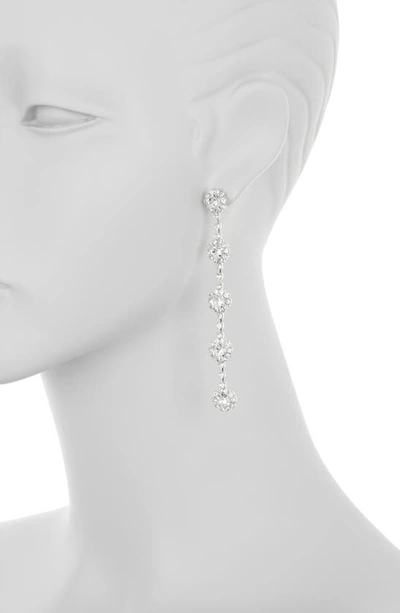 Shop Tasha Crystal Halo Linear Drop Earrings In Silver