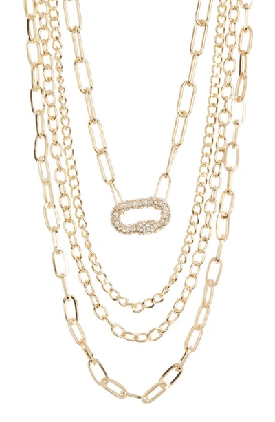 Shop Tasha Multi Layer Chain Link Necklace In Gold