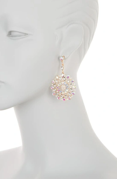 Shop Tasha Crystal Mandela Flower Drop Earrings In Gold Ab