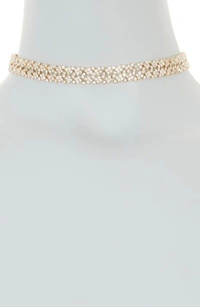 Shop Tasha Crystal Cluster Choker Necklace In Gold