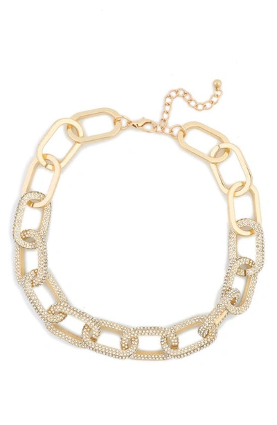 Shop Tasha Crystal Chain Link Necklace In Gold
