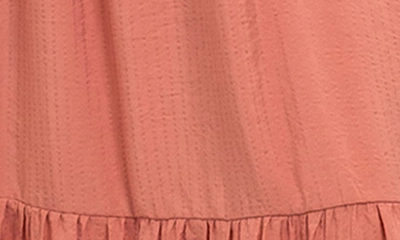 Shop August Sky Smocked Empire Waist Midi Dress In Blush Peach