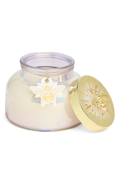 Shop Portofino Candles Decorative Bee Lid Scented Jar Candle In Lavender