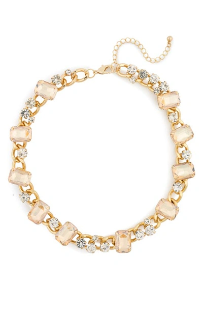 Shop Tasha Crystal Chain Necklace In Gold Crystal Champagne