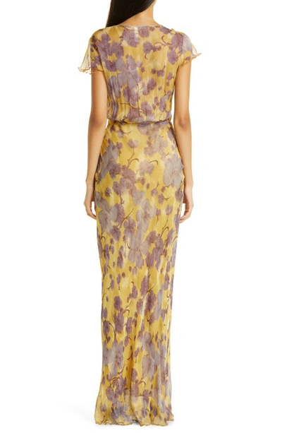 Shop Bec & Bridge Bernadette Floral Wrap Front Maxi Dress In Golden Violet