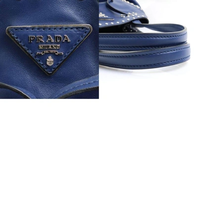 Shop Prada -- Navy Leather Shoulder Bag ()