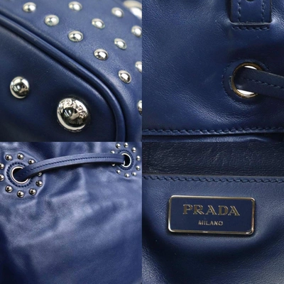 Shop Prada -- Navy Leather Shoulder Bag ()