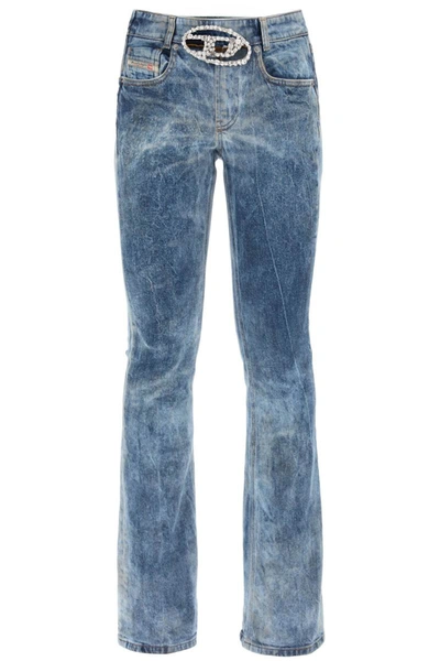 Shop Diesel 1969 D-ebbey Jeans With Jewel Buckle In Blue