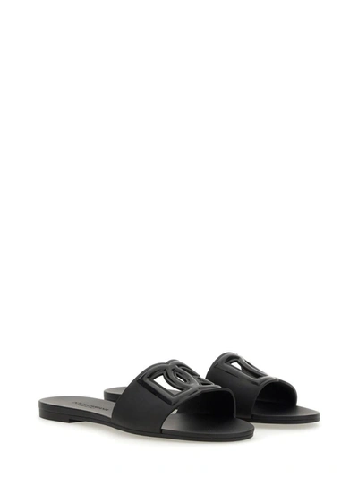 Shop Dolce & Gabbana Sandal Slide Beachwear In Black