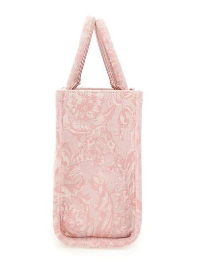 Shop Versace Shopper Bag "athena" Small In Pink
