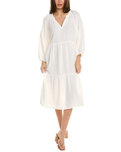 Shop Nation Ltd Imani Tiered Peasant Midi Dress In White