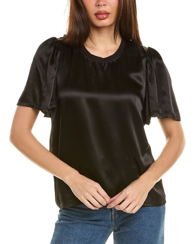 Shop Nation Ltd Toni Flutter Sleeve Top In Black