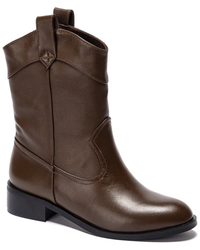 Shop Soho Collective Isa Leather Boot In Brown