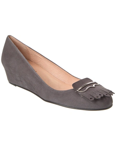 Shop French Sole Evolve Suede Wedge Pump In Grey