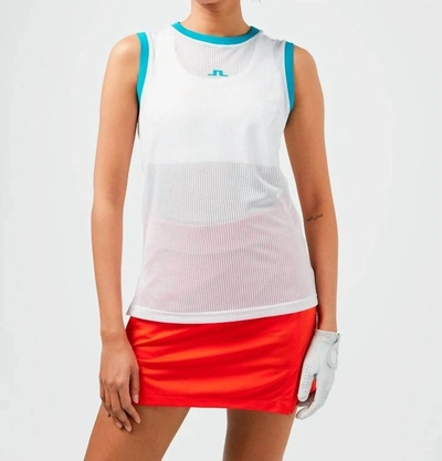 J. Lindeberg Marion Mesh Top In White In White