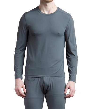 Exofficio Give-n-go Performance Base Layer Crew Tee In Dark Pebble In Multi